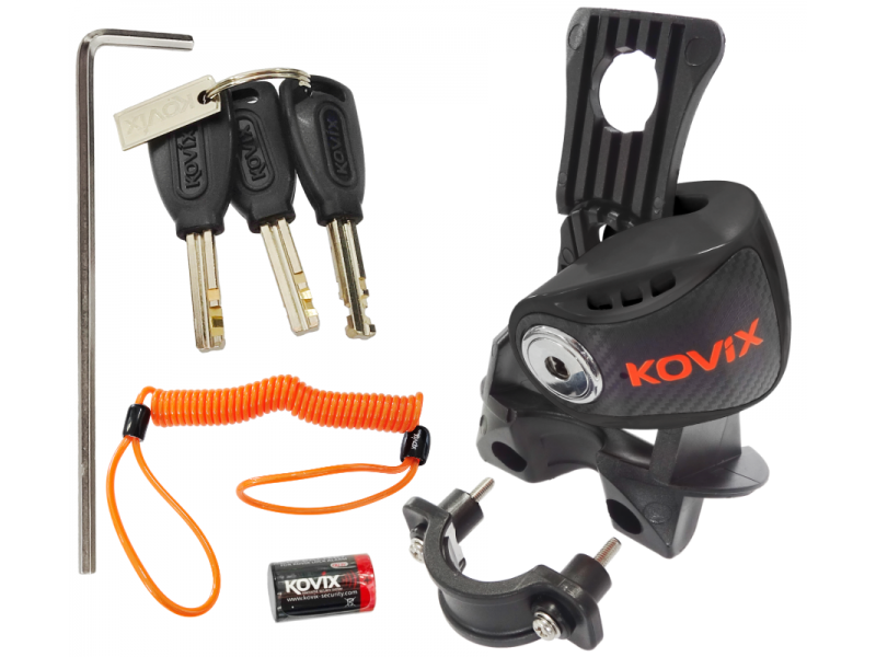 Brake disc lock with alarm KOVIX KNS6 black