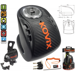 Brake disc lock with alarm KOVIX KNS6 black