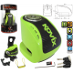Brake disc lock with alarm KOVIX KNS6 fluo green
