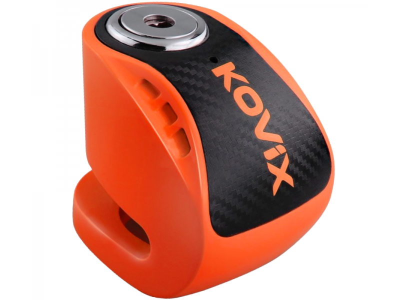 Brake disc lock with alarm KOVIX KNS6 fluo orange