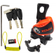 Brake disc lock with alarm KOVIX KNS6 fluo orange