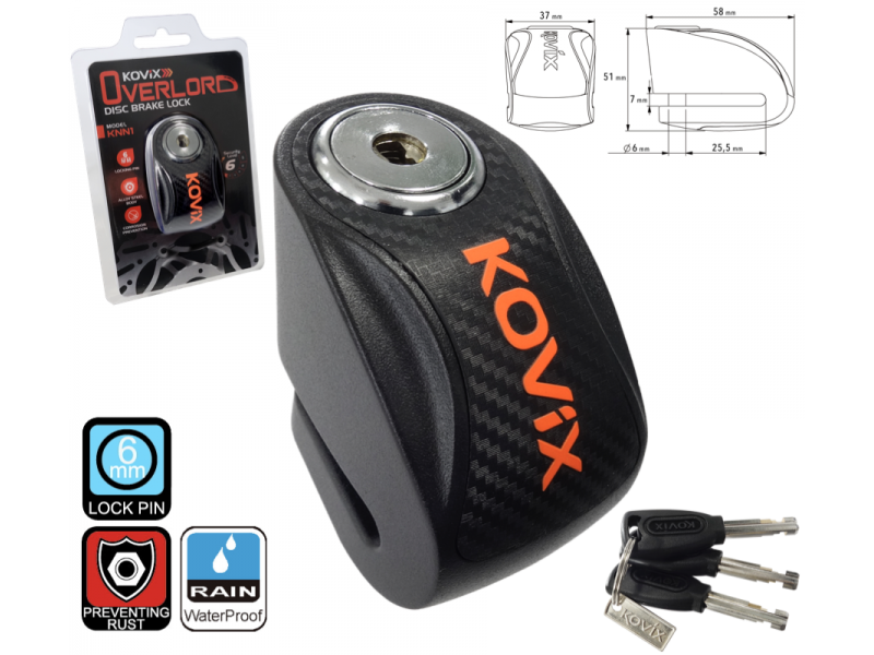 Brake disc lock KOVIX KNN1 black