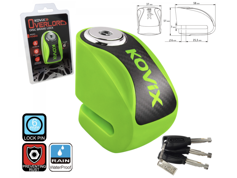Brake disc lock KOVIX KNN1 fluo green