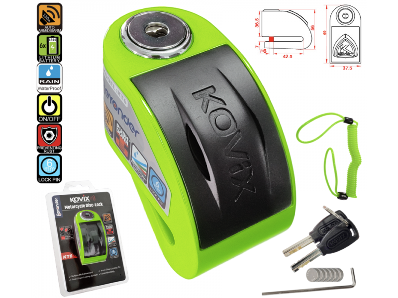 KOVIX KT6 disk lock fluo green