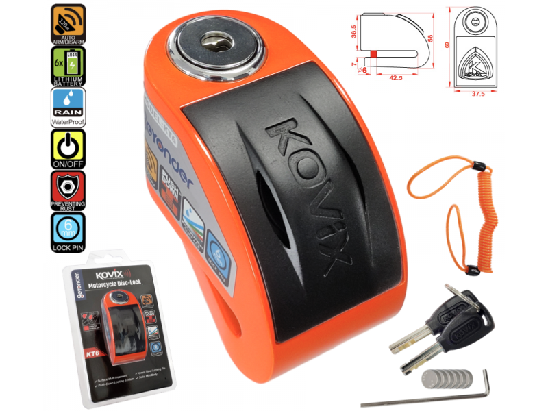 KOVIX KT6 disk lock fluo orange KOVIX KT6 disk lock fluo orange