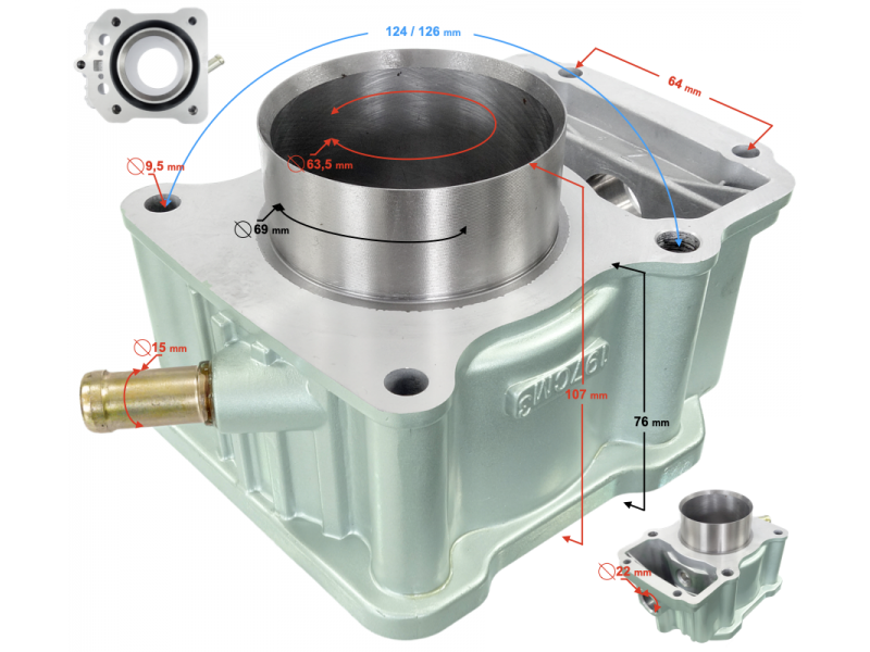 ATV cylinder Bashan 200cc, empty