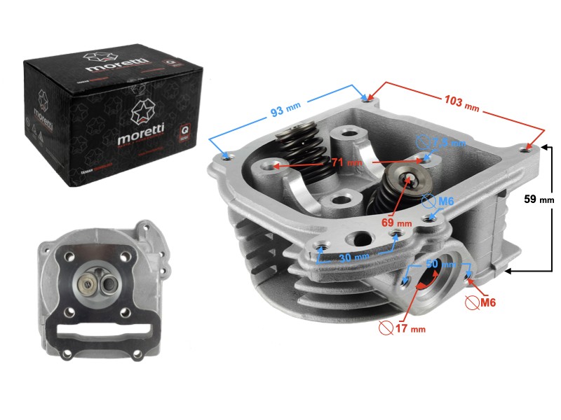 4T 60cc cylinder head scooter 139QMB long valves