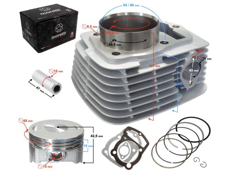 Cylinder ATV 250cc 65,5mm Moretti
