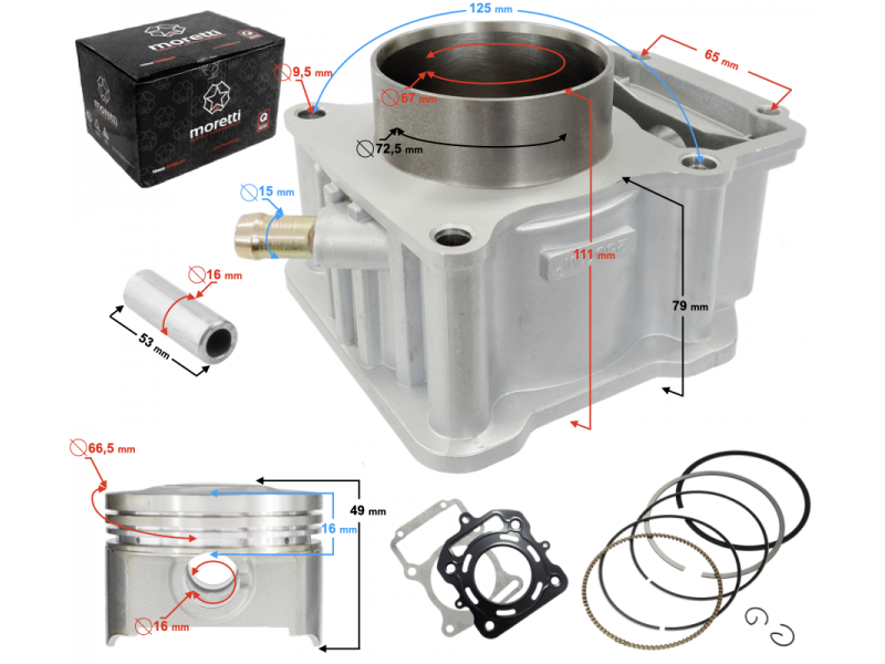 CG250 WATER COOLED CYLINDER KIT