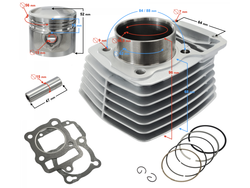 Moretti Cylinder for motorcycle 4T CG 125cc 156FMI