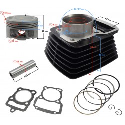 Moretti cylinder for motorcycle 4T CG 150cc 162FMI bolt 13 mm black Moretti cylinder for motorcycle 4T CG 150cc 162FMI bolt 13 mm black