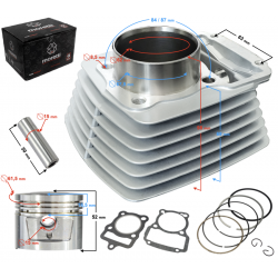Moretti cylinder for motorcycle 4T CG 150cc 162FMI bolt 15 mm black