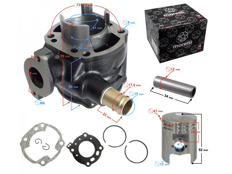 50cc 2T Moretti cylinder for Katana scooter liquid cooled / black color