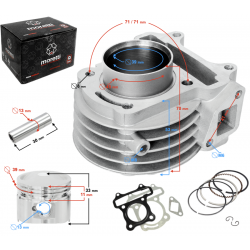 Cylinder for scooter 50cc 139QMB 4T, with outlet for temperature sensor