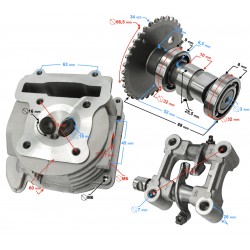 Cylinder Head 4T SCOOTER 139QMB WITH CAMSHAFT AND SADDLE 80CC CAPACITY PISTON 47.00mm