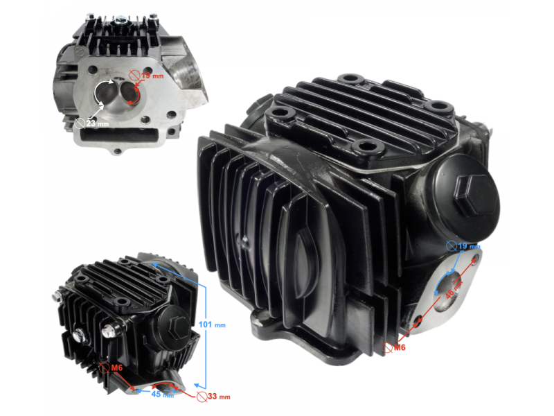 Cylinder head for vertical engine 110cc for motocycle with manual gearbox