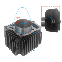 Cylinder black for horizontal engine 154FMI,125cc 4T, 4-speed manual