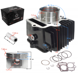 Moretti Cylinder for moped 4T 110cc 152FMB, aluminum