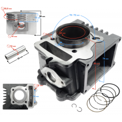 Cylinder for moped 4T 130cc 154FMI liquid-cooled