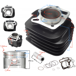 Cylinder for moped 4T 130cc 154FMI air-cooled Cylinder for moped 4T 130cc 154FMI air-cooled