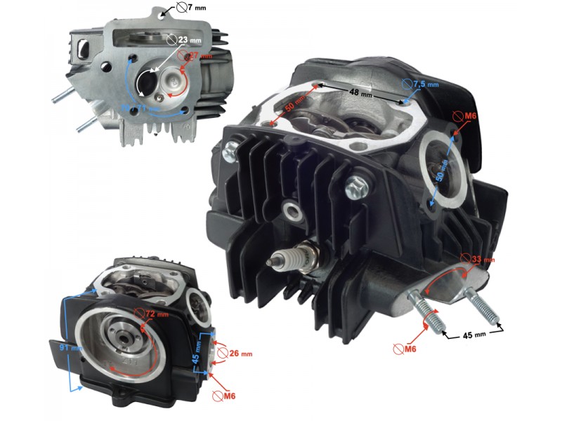 Cylinder head for moped 4T 130cc 154FMI air cooled, empty Cylinder head for moped 4T 130cc 154FMI air cooled, empty