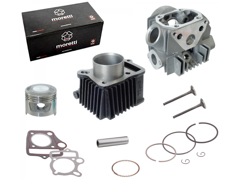 Moretti Cylinder and Cylinder head 70cc for moped Fighter 1 with horizontal engine (without camshaft)
