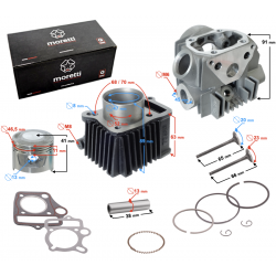 Moretti Cylinder and Cylinder head 70cc for moped Fighter 1 with horizontal engine (without camshaft)