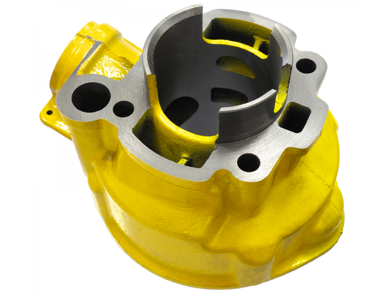 Moretti Cylinder and cylinder head for moped 2T 80cc AM6, yellow