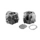 Moretti Cylinder and cylinder head for moped 4T 80cc 139FMB, silver