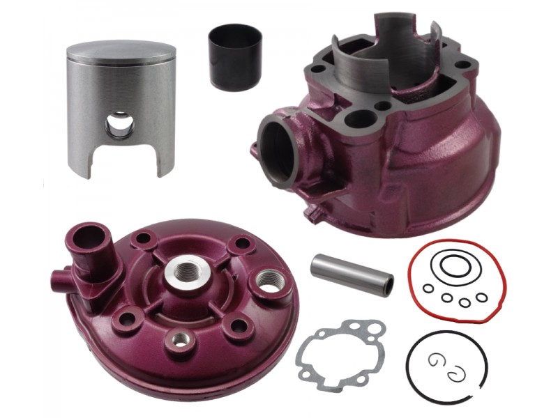 Moretti Cylinder and cylinder head for moped 2T 90cc AM6, violet