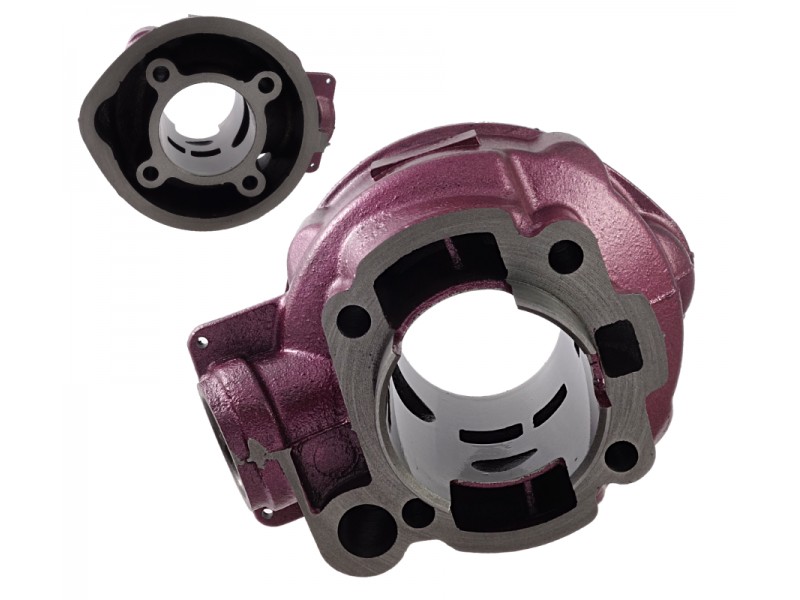 Moretti Cylinder and cylinder head for moped 2T 90cc AM6, violet