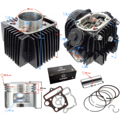 Moretti Cylinder and cylinder head for moped 4T 125cc 154FMH