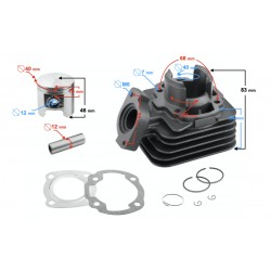Moretti cylinder for scooter 2T 50cc Buxy