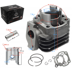 Moretti cylinder for scooter 2T 50cc 1PE40QMB bolt 12mm
