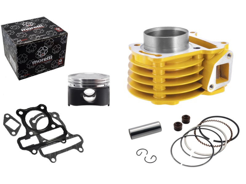 Moretti 60cc cylinder for Huragan 5 scooter with horizontal engine / yellow