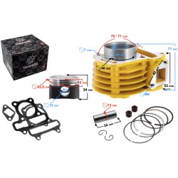 Moretti 60cc cylinder for Huragan 5 scooter with horizontal engine / yellow Moretti 60cc cylinder for Huragan 5 scooter with horizontal engine / yellow
