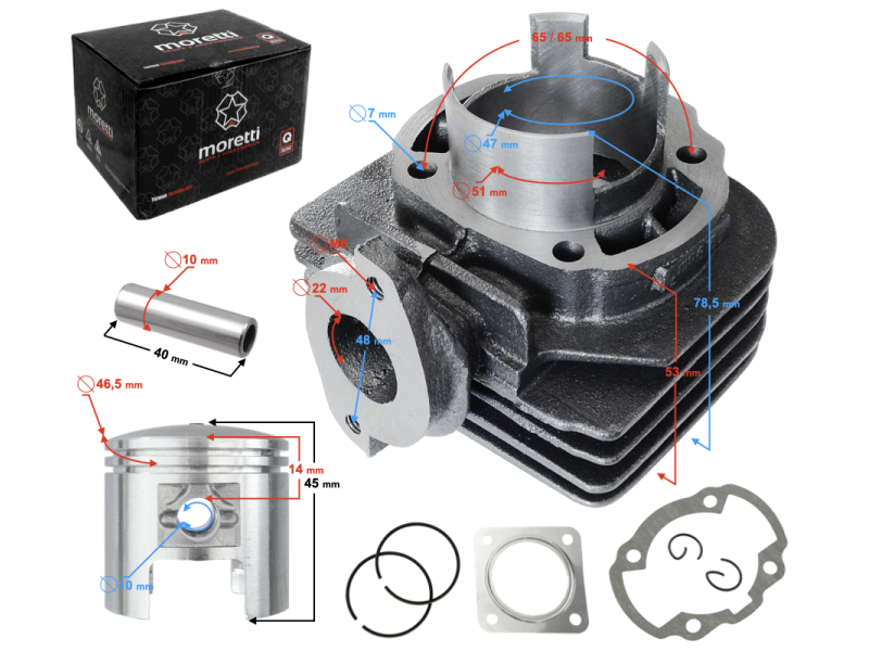 Cylinder for scooter 2T 80cc TGB
