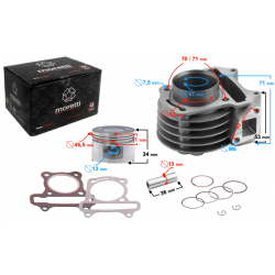 Moretti cylinder for scooter 4T 80cc 139QMB