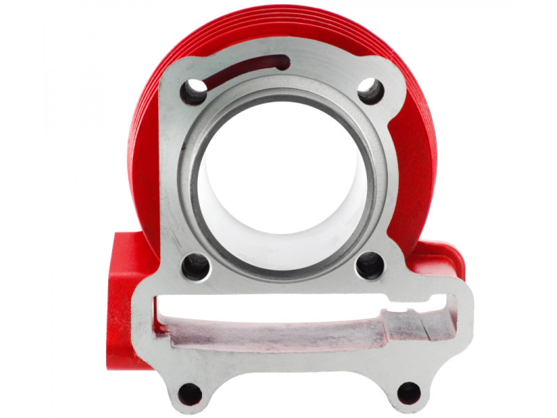 Moretti 80cc cylinder for Huragan 5 scooter with horizontal engine / red Moretti 80cc cylinder for Huragan 5 scooter with horizontal engine / red