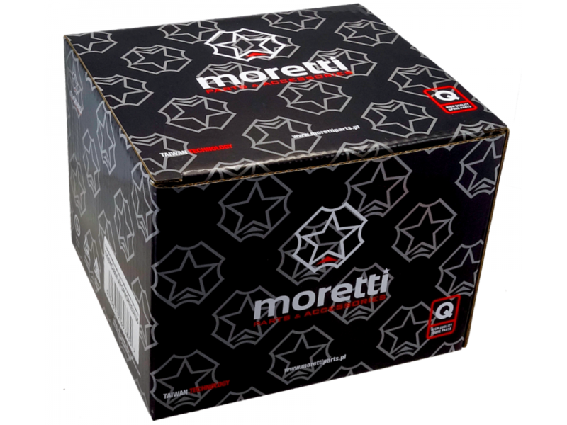 Moretti 80cc cylinder for Huragan 5 scooter with horizontal engine / red Moretti 80cc cylinder for Huragan 5 scooter with horizontal engine / red