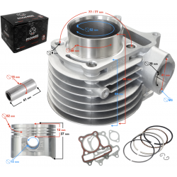 Moretti Cylinder for scooter 4T 125cc 152QMJ bolt 15mm
