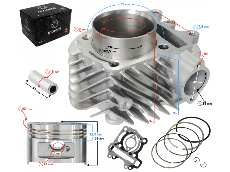 Cylinder for scooter 4T 150cc 1P52QMI, without piston