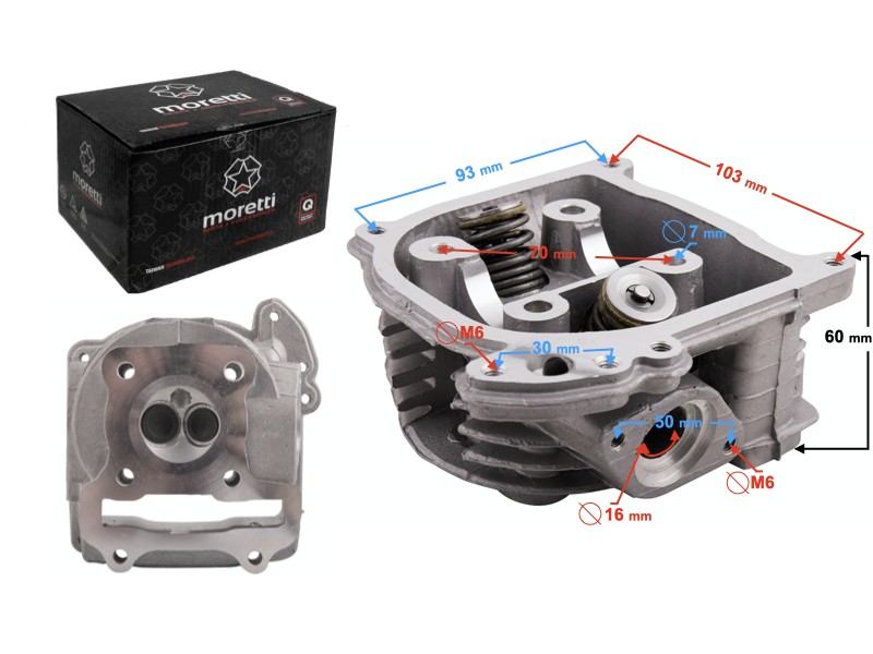 Moretti Cylinder head for scooter 4T 50cc 139QMB