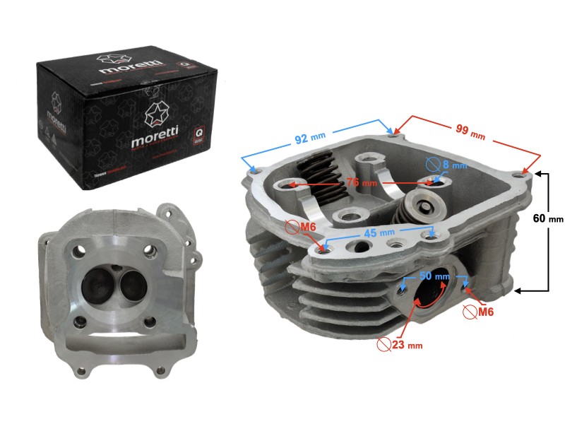 Moretti Cylinder head for scooter 4T 150cc 152QMJ Moretti Cylinder head for scooter 4T 150cc 152QMJ