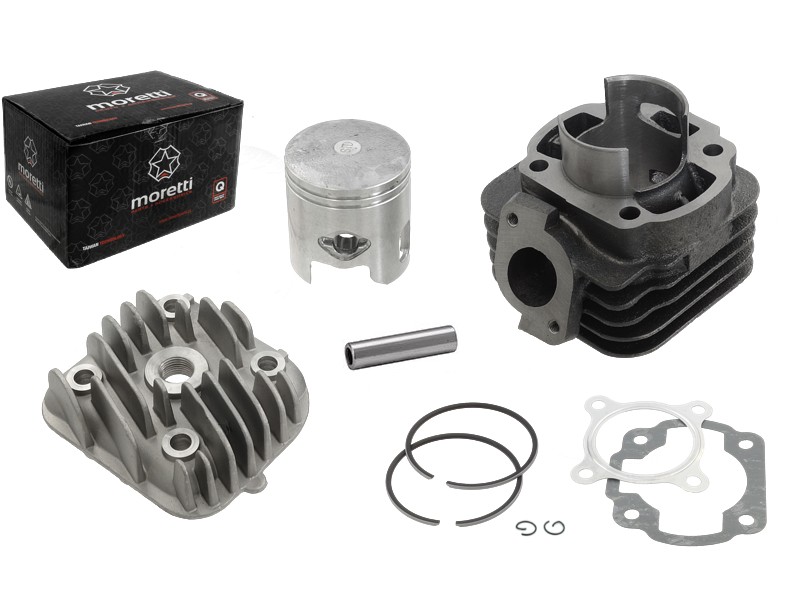 Moretti Cylinder and cylinder head for scooter 2T 70cc 1PE40QMB, bolt 10mm