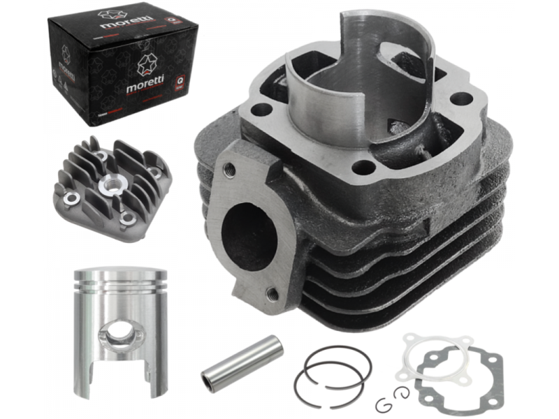 Moretti Cylinder and cylinder head for scooter 2T 70cc 1PE40QMB, bolt 12mm