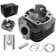 Moretti Cylinder and cylinder head for scooter 2T 70cc 1PE40QMB, bolt 12mm