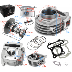 Moretti Cylinder and cylinder head for scooter 4T 80cc 139QMB