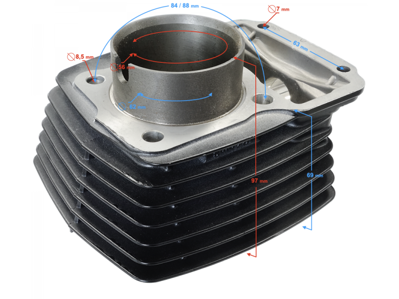 Cylinder (empty) 125cc for motorcycle Cafe Racer