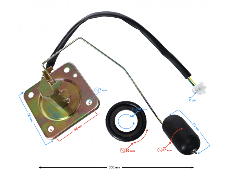 Fuel level sensor for Volcano 50 / Euro 50 moped